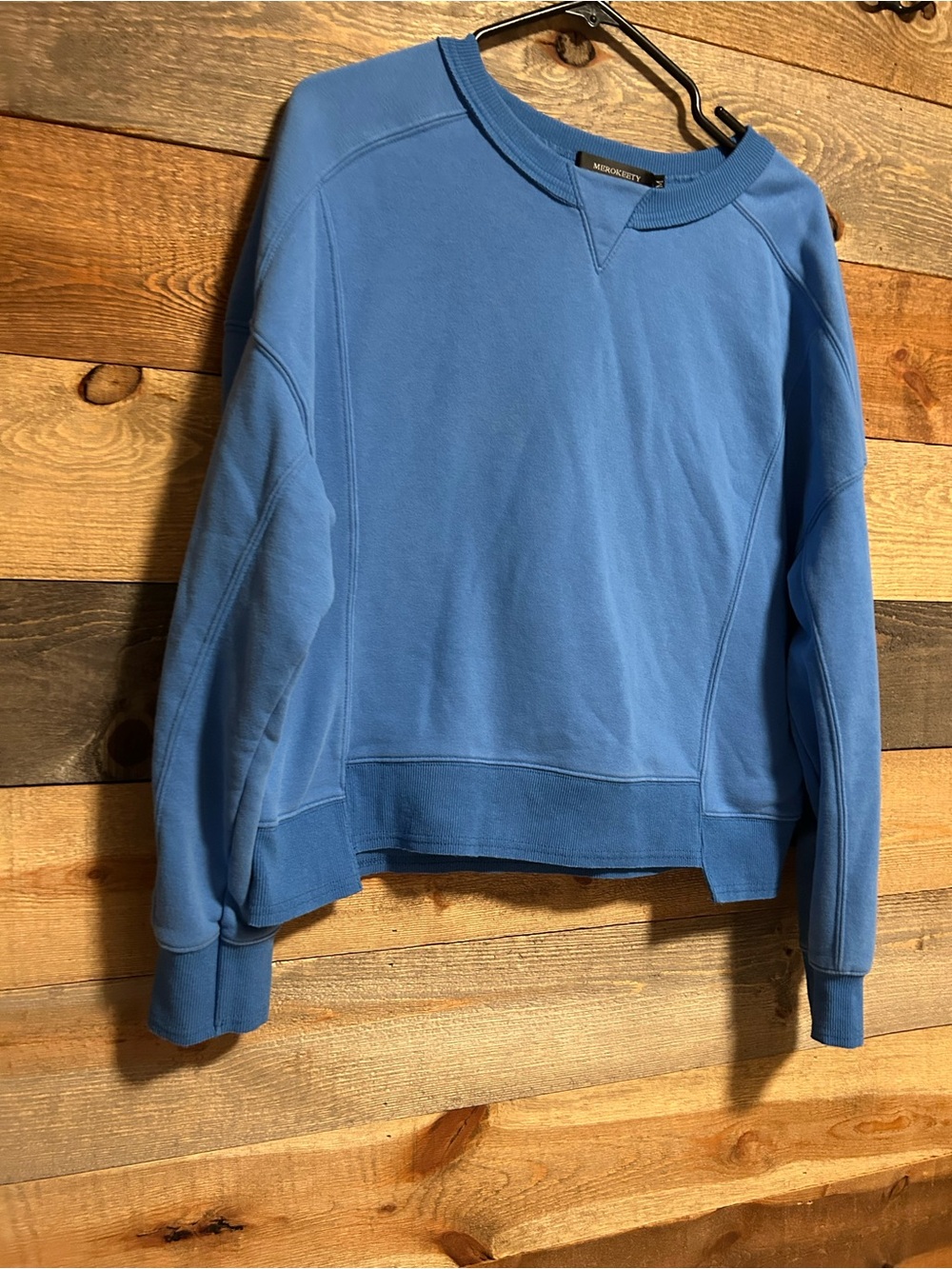Relaxed Crewneck Sweatshirt in Cornflower Blue Size M - Picture 2 of 3